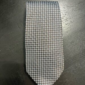 Bellissimo Grey Geometric Silk Tie Men Classic Buisness Wedding Tie